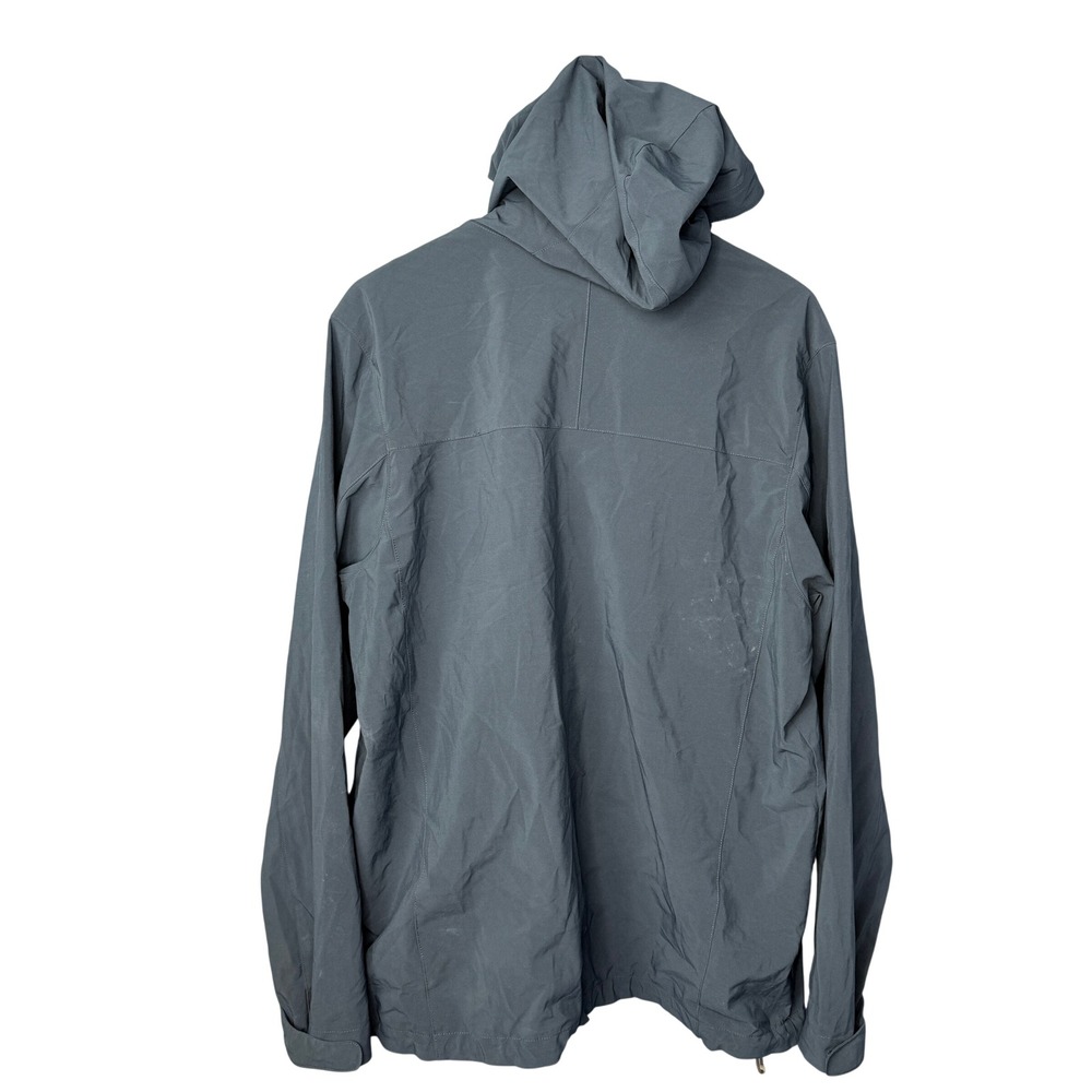 Free Fly Hooded Jacket Mens Large Blue Bamboo Blend Performance Windbreaker - Picture 7 of 12